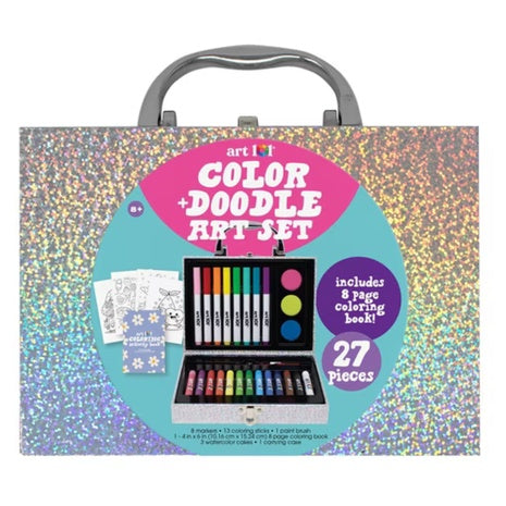 27-Piece Art 101 Color And Doodle Coloring Set With Carrying Case