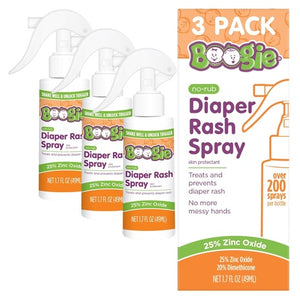 3 Pack of 1.7oz Baby Diaper Rash Cream Spray by Boogie Bottoms