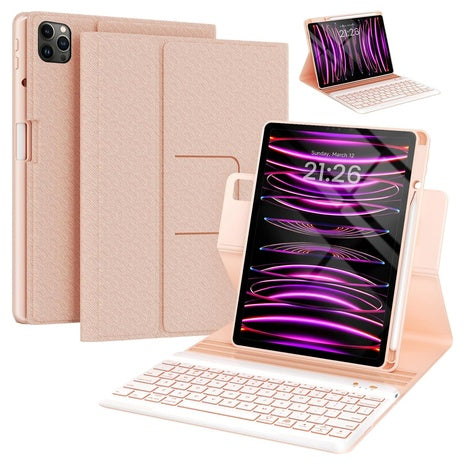 iPad Air Keyboard 360 Deg. Rotational Case With Pencil Holder (Pink)