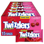 15 King Size Bags of Twizzlers Pull 'N' Peel, Cherry Flavored