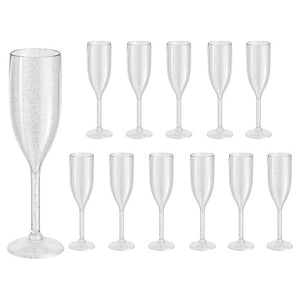 12 Plastic Champagne Flutes