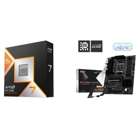 AMD Ryzen 7 9800X3D CPU + MSI PRO B850-S WIFI6E Motherboard + Cooler Master CPU Cooler