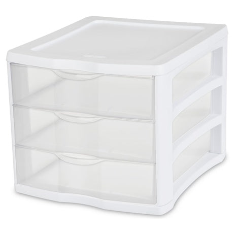 Sterilite 3-Drawer Clear Countertop Unit