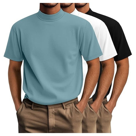 3-Pack Men's Big Tall Mock Turtleneck Shirts (Various)