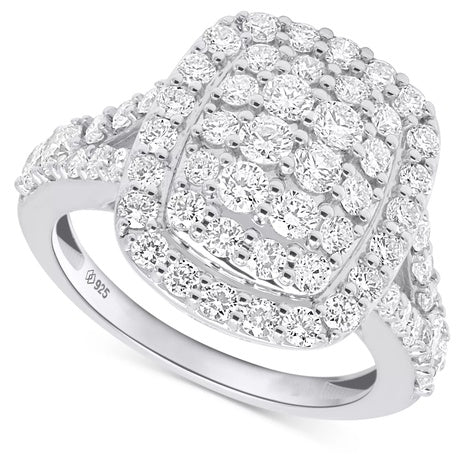 Lab Grown Diamond Halo Cluster Ring