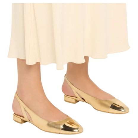 Stuart Weitzman Sleek Cap-Toe Slingback Flats (2 Colors)