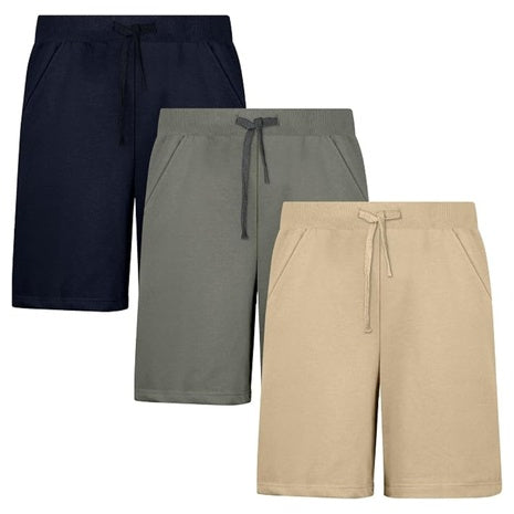 3-Pack Cotton Gym Shorts With Pockets