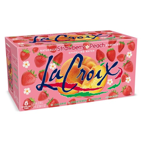 8 Cans Of LaCroix Strawberry Peach Sparkling Water