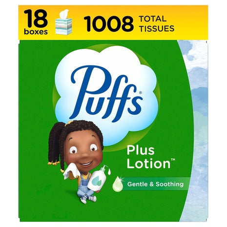 18 Cube Boxes Puffs Plus Lotion Facial Tissues