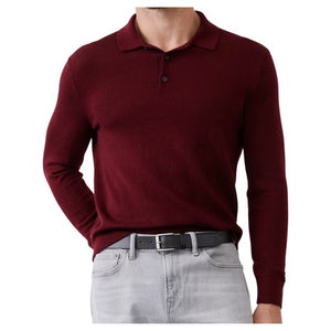 Men's Merino Wool Polo Sweater