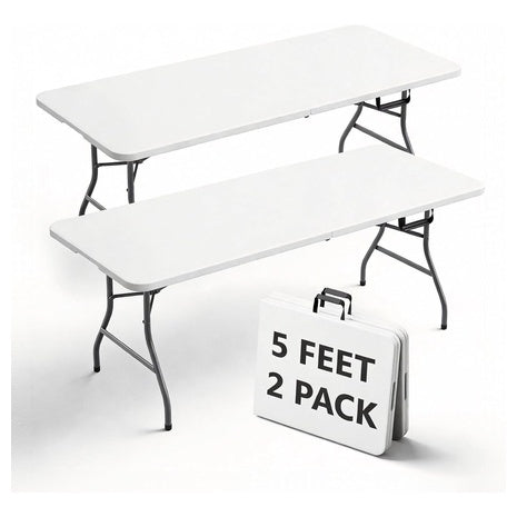 2-Pack 5FT Heavy Duty Folding Tables