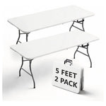 2-Pack 5FT Heavy Duty Folding Tables