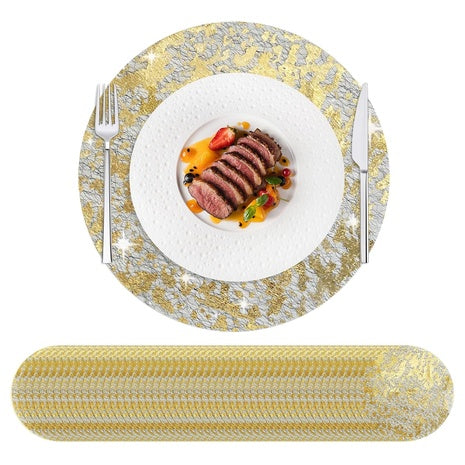 100 Disposable Metallic Gold Mesh Placemats
