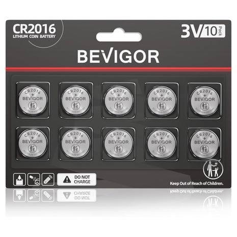10-Pack CR2016 Lithium Coin Batteries