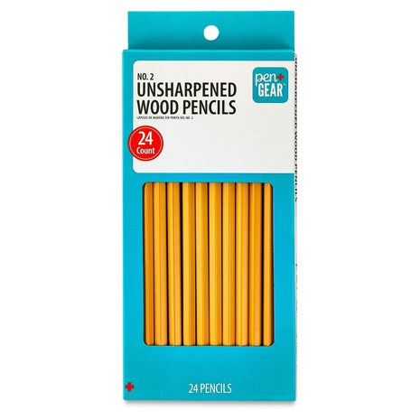 24 Unsharpened Wood Pencils