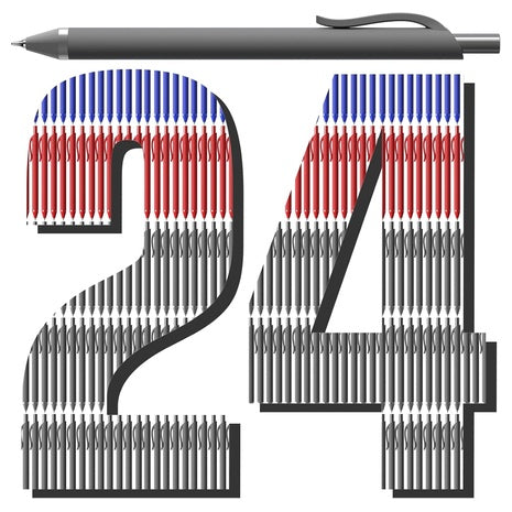 24 Black Retractable Gel Pens