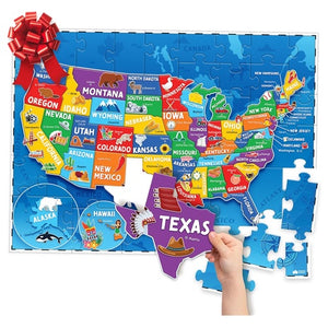 70 Piece USA Map with 50 States & Capitals Puzzle