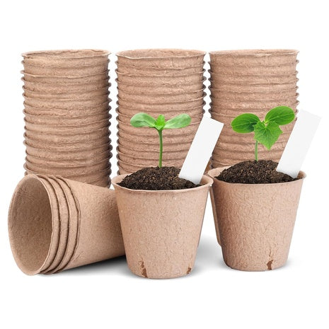 40-Pack 3.15" Biodegradable Nursery Pots W/ 10 Plant Labels