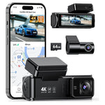 5GHz/2.4GHz Wi-Fi GPS 4K Dash Cam Front Rear With Loop Recording