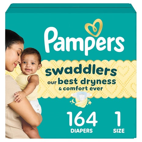 198 Size 1 Pampers Swaddlers Diapers