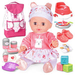 14" Realistic Baby Doll with Backpack Carrier & Accessories