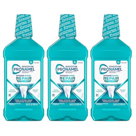 3 Bottles Sensodyne Pronamel Intensive Enamel Repair Mouthwash