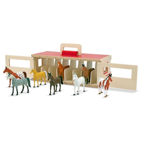 Melissa & Doug Take-Along Show-Horse Stable Play Set