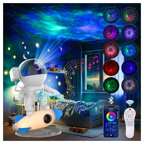 Astronaut Galaxy Star Projector Night Light with Bluetooth Speaker