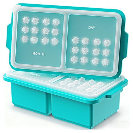 2 Pack Silicone Freezer Trays With Date Mark Lids