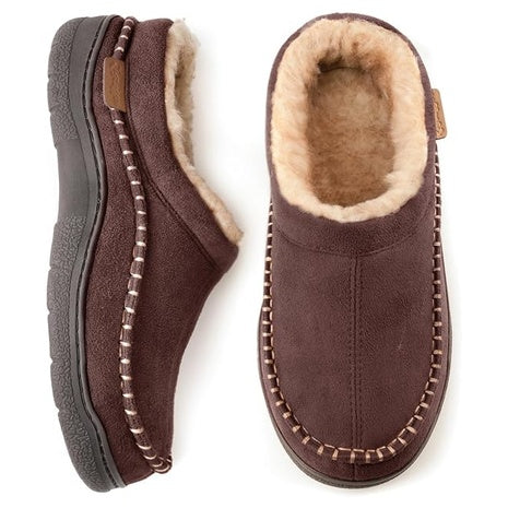 Men's Slip On Moccasin Warm Fuzzy Comfy Slippers
