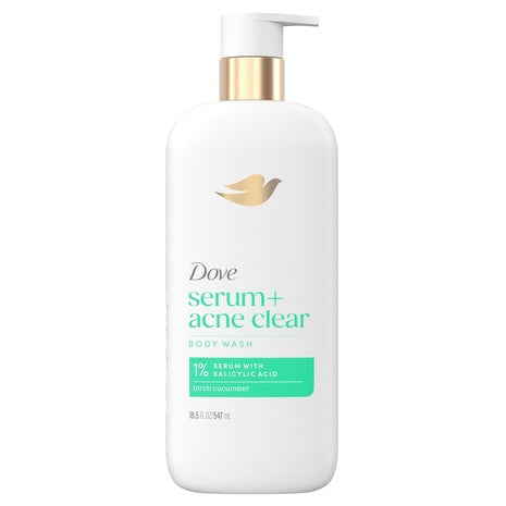 3 Bottles Dove Serum Acne Clear Body Wash