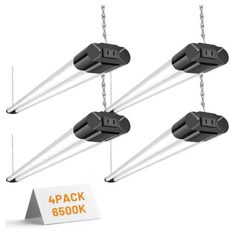 4-Pack 4ft 250-Watt Equivalent T8 LED Black Shop Light