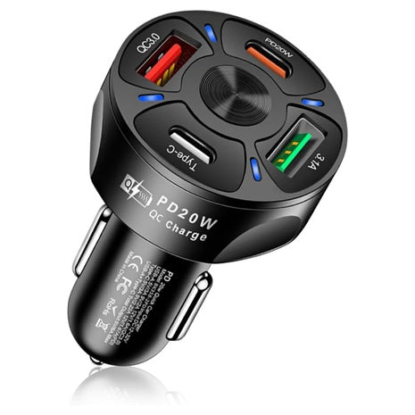 4 Ports Fast Car Charger Adapter