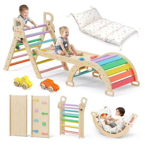 9-in-1 Foldable Pikler Triangle Climbing Set