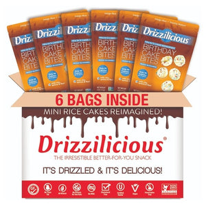 (7 Variations) 6 Pack of 4oz Bags of Drizzilicious Mini Rice Cakes