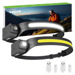 2-Pack Lepro LED Rechargeable Bright Motion Sensor Headlamp