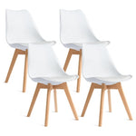 Set Of 4 Mid Century Modern Dining Chairs With Wood Legs