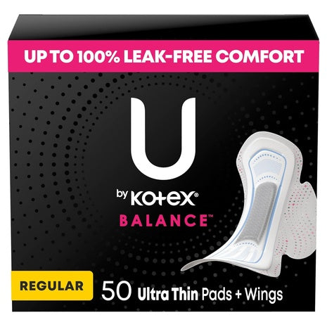 50 Kotex Balance Ultra Thin Pads with Wings