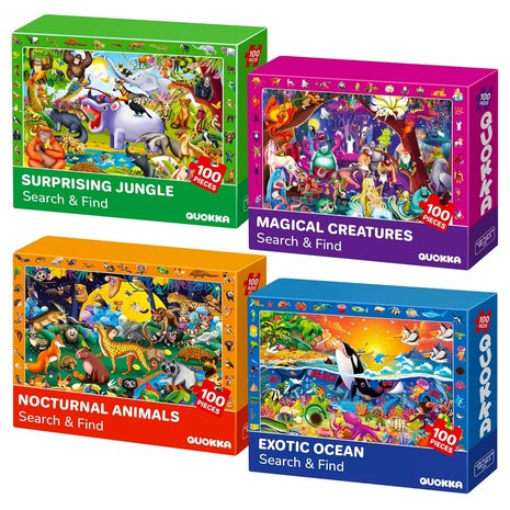 4 Pack of 100 Piece Animal Puzzles