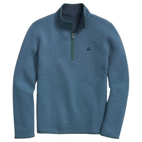 Men's Diamond Quilted Quarter Zip in Cotton Blend