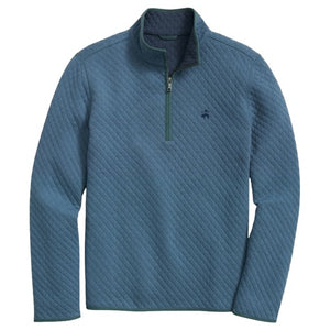 Men's Diamond Quilted Quarter Zip in Cotton Blend