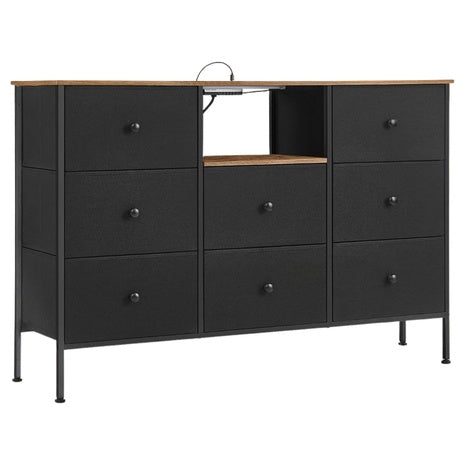 Songmics 8 Drawers Fabric Dresser With Power Outlets