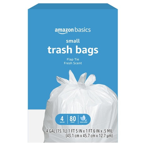 80-Count 4-Gallon Trash Bags w/ Flap Ties