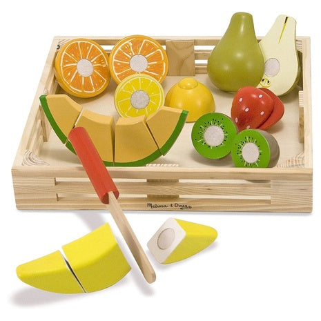 Melissa & Doug Wooden Cutting Fruit Toy Food Set