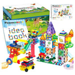PicassoTiles 700 Piece Marble Run Magnetic Tiles and Brick Combo Toy Set