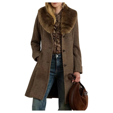 Lauren Ralph Lauren Women's Faux-Fur-Collar Coat