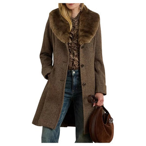 Lauren Ralph Lauren Women's Faux-Fur-Collar Coat