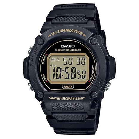 Casio W219H Series Mens Digital Watch With Black Dial