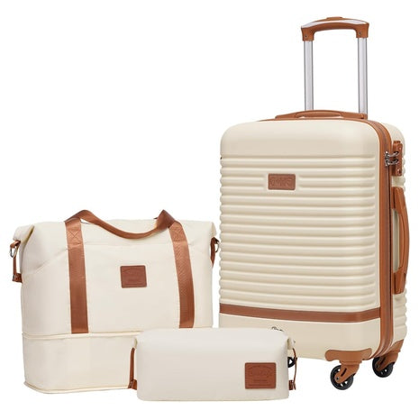 3-Piece Carry-On Hardshell Luggage Set W/ TSA Lock Spinner Wheels
