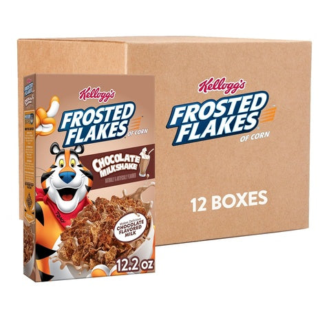 12 Boxes of Kellogg’s Frosted Flakes Chocolate Milkshake Cereal